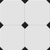 Керамогранит El Molino Betera Black-White Satin (33,3x33,3) матовый Октагон